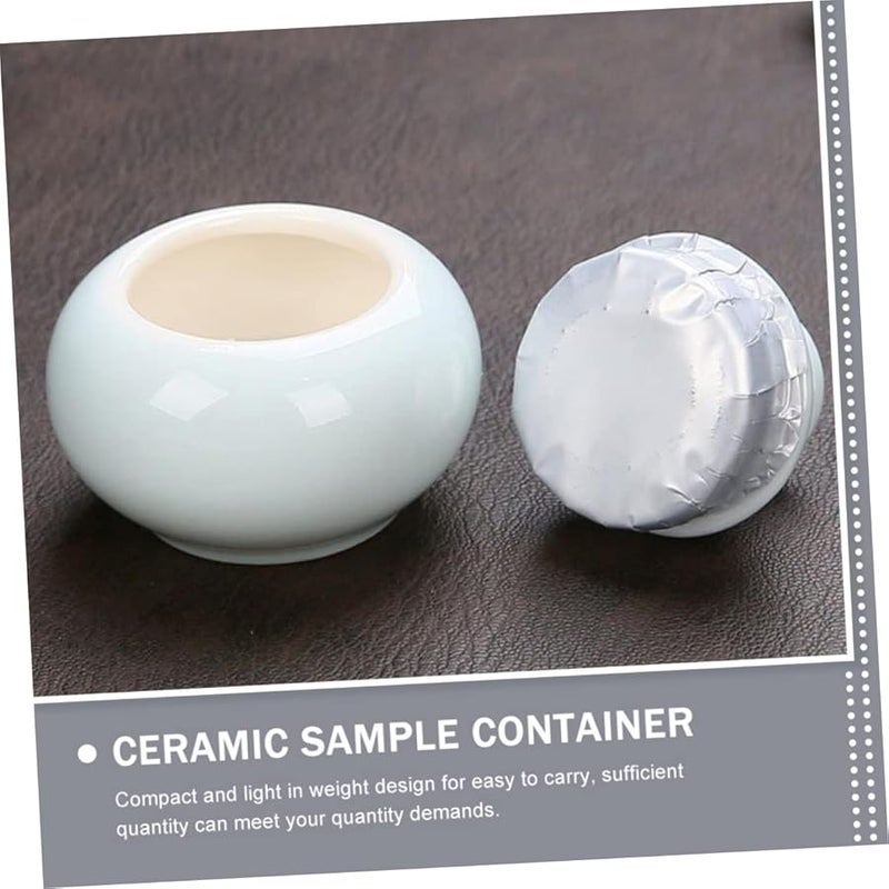 3Pcs White Ceramic Travel Jars For Cosmetics Lip Balm And Face Cream - Image 4